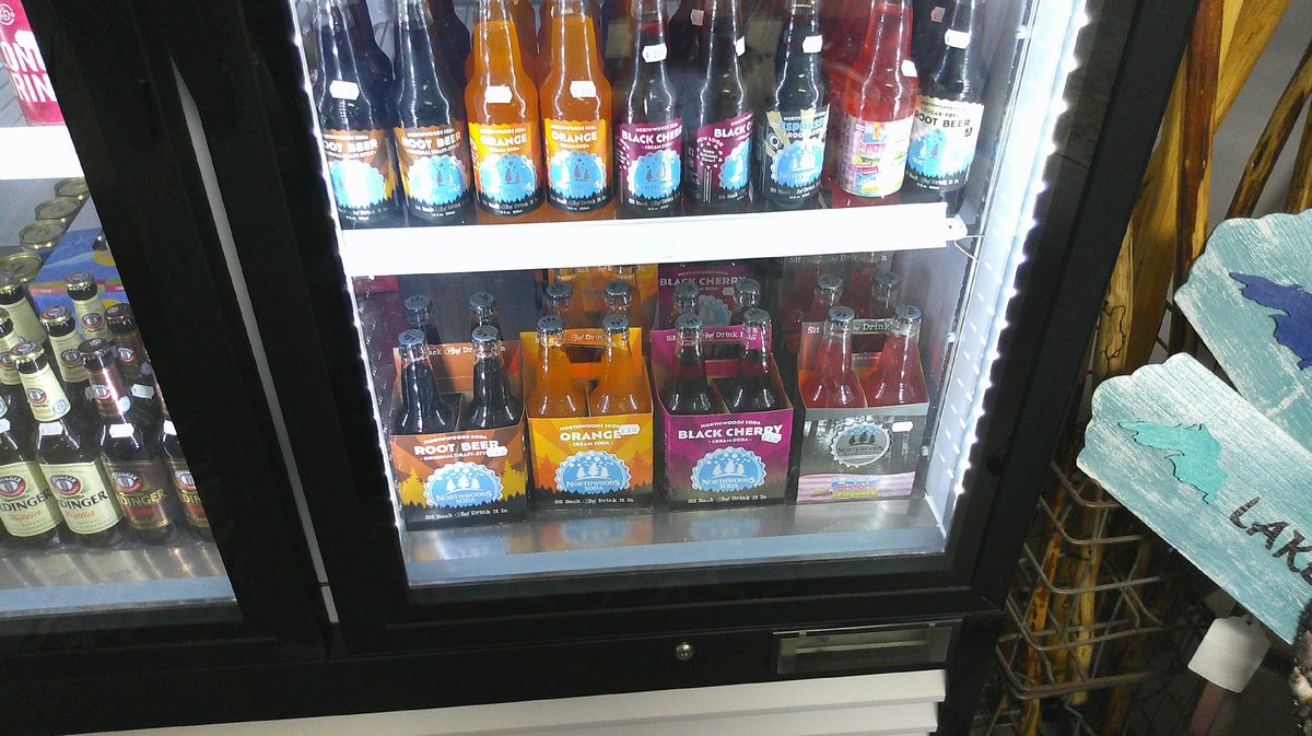 Cooler of Michigan craft beer and Northwoods soda